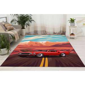 Tapis American Muscle Car : imprimé en 3D, lavable en machine, avec poils doux - Product Image 2