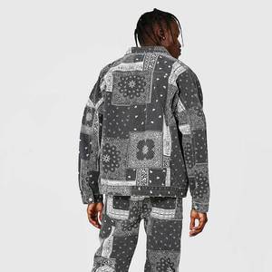 แจ็กเก็ตยีนส์ฮิปฮอปของผู้ชายเสื้อแจ็กเก็ตยีนส์แบบมีรอยขาดติดเสื้อปรับแต่งได้ตามต้องการ - Product Image 2