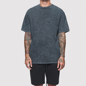 Camiseta de manga corta con lavado ácido Camiseta unisex de algodón de gran tamaño con ajuste personalizado - Product Image 2