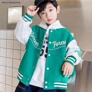 Abrigos para niños, ropa de abrigo con estampado de letras para niños de 3 a 12 años, ropa gruesa para niños, chaqueta deportiva para adolescentes, uniformes escolares de béisbol - Product Image 6