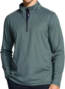 Jersey con cremallera de cuarto personalizado para hombre, jersey con cremallera de golf con cuello simulado a rayas, sudadera para hombre - Product Image 2