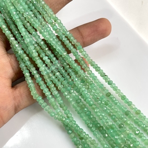 Venta al por mayor facetado Rondelle forma crisoprasa cuentas verdes naturales para la fabricación de joyas - Product Image 4
