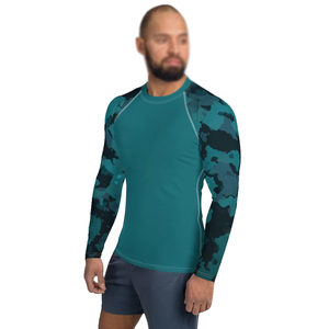 Protector de sarpullido para hombre con logotipo personalizado con características anti-UV transpirables de secado rápido diseñe su propia ropa para correr con mangas de sublimación - Product Image 3