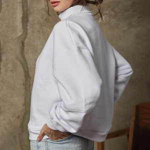 Sudadera de Forro Polar de Manga Larga con Cuello Alto para Mujer, Informal, Ecológica, de Alta Calidad, con Logotipo Personalizado, de Poliéster/Algodón - Product Image 4