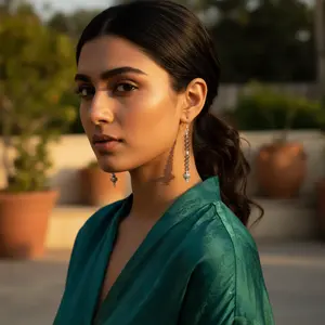 Boucles d'oreilles en cristal, argent 925, boucles d'oreilles en quartz fumé pour femmes - Product Image 2