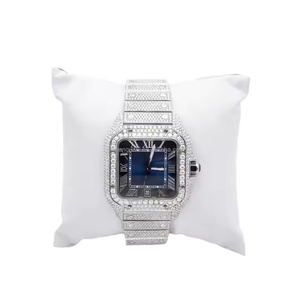 Mens Stainless Steel Antique Luxury Business <b>Wristwatch</b> Quartz Mechanical Movement Moissanite Diamond Look Dial Simple Clean - Product Image 1