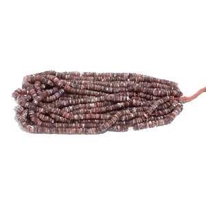 Perles en forme de pneu lisse en pierre de lune en chocolat naturel 16 pouces Heishi disque pneu perles de pierres précieuses pour la fabrication de collier et bracelet - Product Image 3