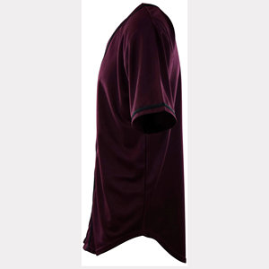 Maillots de baseball noirs brodés avec logo personnalisé, bordure rose, rayures fines, taille grande pour hommes - Product Image 6