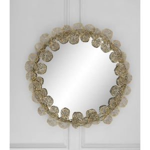 Top Quality <b>Gold</b> Ginkgo Leaf <b>Round</b> Wall <b>Mirror</b> Fantastic Decorative Metal Frame Home Decor Accent <b>Mirror</b> For Living Room - Product Image 4