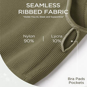 New Trend Solid Color Best Support Seamless One Shoulder Sports Bra for Women Ribbed Non Padded Yoga Crop Tops - Product Image 5