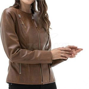 2025 invierno Unisex chaqueta de moto de cuero genuino para mujer personalizada de talla grande transpirable diseño de punto de alta calidad de moda - Product Image 6