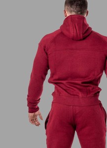 Chándal Deportivo Personalizado con Logotipo OEM para Hombre, Sudadera con Cremallera Completa y Contraste de Color, Pantalones Jogger, Diseño de Patrón Sólido, 100% Algodón - Product Image 6