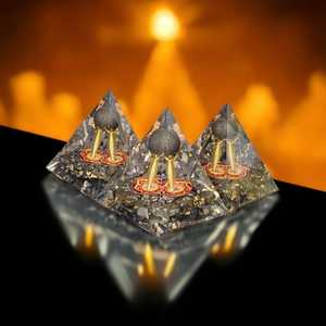 Cosas espirituales Orgonita Chakra Cristal Pirita Decoración Orgón Pirámide Generador de energía positiva Protección EMF - Product Image 5