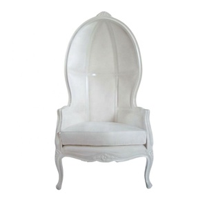 Canapés de salon de style français, chaise à baldaquin pour hôtel, chaise ballon en bois massif, chaise d'appoint antique pour mobilier de maison européen - Product Image 2