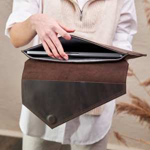 Housse légère en cuir véritable pour ordinateur portable Handmade Office Business Organizer Executive Portfolio Classic Durable High - Product Image 4