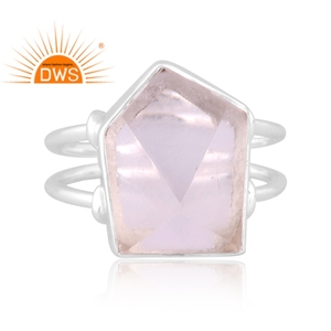 Square Cut Clear Crystal <b>Quartz</b> Gemstone <b>Ring</b> Wholesale 925 Sterling Silver Stackable <b>Ring</b> For Womens Jewelry - Product Image 2