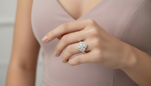 แหวนเพชรโคลเวอร์สี่แฉกนำโชคสำหรับผู้หญิง เหมาะสำหรับงานแต่งงาน งานเลี้ยงฉลองครบรอบ ของขวัญสุดโรแมนติก - Product Image 6