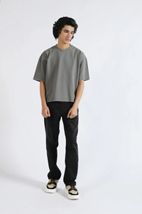 เสื้อยืดโอเวอร์ไซส์ทรงบ็อกซี่ผ้าคอตตอน 100% หนานุ่ม พิมพ์ลายสกรีน สไตล์สตรีทแวร์  รับสกรีนโลโก้ตามแบบ - Product Image 2