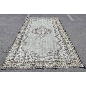 Tapis de 5,9 x 9,9 pieds, tapis turc vintage, tapis oriental gris brun - Product Image 1