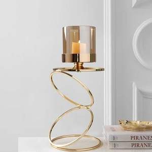 Portavelas de Metal con Anillo Nórdico, Decoración Minimalista con Marco Circular para Hogares, Oficinas y Eventos, Venta al por Mayor - Product Image 1