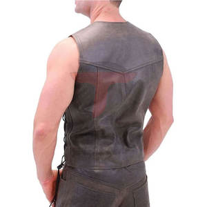 เสื้อกั๊กหนังแท้คอวีปรับแต่งได้สำหรับ2025เสื้อลำลองระบายอากาศได้ด้านนอกมีกระเป๋าสำหรับฤดูใบไม้ร่วง - Product Image 6