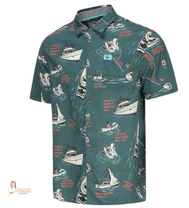เสื้อเชิ้ตผู้ชายคอปกคิวบา ผ้าคอตตอนผสมป๊อปลิน เนื้อผ้านุ่มพิเศษ สไตล์ลำลอง ติดกระดุม แขนสั้น สำหรับฤดูใบไม้ผลิและฤดูร้อน - Product Image 1