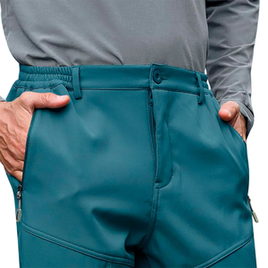 Pantalon softshell doublé polaire pour hommes en plein air hiver chaud imperméable randonnée escalade pantalon coupe-vent respirant vêtements de sport - Product Image 4