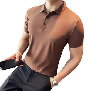 Polo personalizado camiseta fabricante de fábrica bordado gráfico manga corta raya recortada camisa cuadrada - Product Image 5