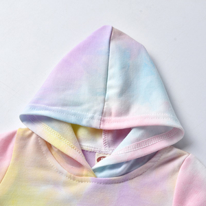 Niños Tie Dye French Terry Pullover Manga larga Sudadera con capucha personalizada para niñas y niños Otoño Tie Dye Sublimated Fleece Hoodie 2025 - Product Image 3