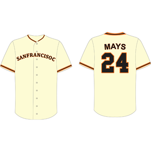 San Francisco Mays # Camiseta de Béisbol Vintage Clásica con Cuello en V, Servicio OEM con Logotipo Personalizado, Transpirable y de Secado Rápido - Product Image 1