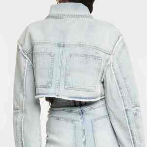 2025 dernier nouveau Design décontracté femmes Denim veste à manches longues bouton unique jean hiver Offre Spéciale en gros blanc dame - Product Image 2