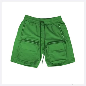 Custom <b>green</b> cargo <b>shorts</b> <b>men</b> multiple pocket design adjustable drawstring waist breathable fabric - Product Image 1