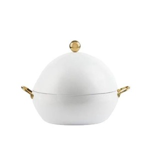 Casseroles rondes en acier inoxydable faites à la main de style arabe de luxe en gros comprend des fournitures de pot en métal rond en gros sur chaud - Product Image 1
