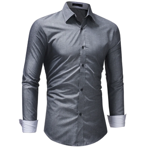 Camisas de Vestir Formales para Hombre, 100% Algodón, Sólidas, Personalizadas OEM, de Alta Calidad, Estilo Casual de Negocios, Manga Larga, Secado Rápido, Cuello Alto, Corte Regular - Product Image 2
