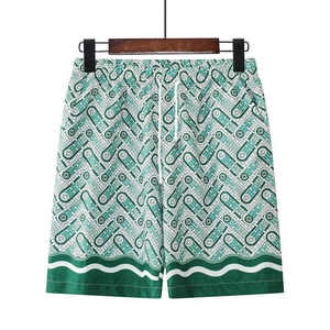 Ensemble chemise et short rétro pour homme Style de rue européen et américain Ensemble atrovirens avec motif ondulé Tenue cardigan ouverte décontractée - Product Image 4