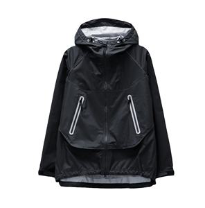 Chaqueta cortavientos transpirable personalizada de alta calidad, ropa personalizada, chaqueta cortavientos de nailon a la moda informal, ropa de calle de Color sólido - Product Image 3