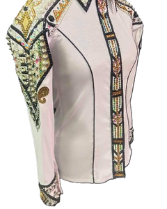 Tela de tafetán elástica hecha a mano Cowgirl Western Show Shirt - Product Image 3