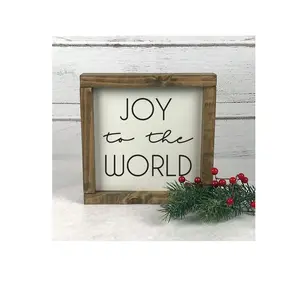Знак «Радость к миру», Рождественский знак, украшение дома, оптовая продажа, рама из массива дерева