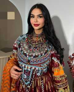 Robes afghanes Kuchi Tribal pour femmes 100% Tissu de haute qualité Robe de mariée pour femmes Décoration en dentelle Vêtements pour femmes afghani - Product Image 3