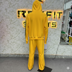 Conjunto Deportivo con Capucha Amarillo Eternal Desire para Hombre, Ropa Urbana de Manga Larga, Sudadera y Pantalones para Otoño, Transpirable, Corte Regular - Product Image 2