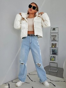 Veste matelassée pour femme, vêtement décontracté tendance, hiver, chaude, imperméable, respirante, tissée, légère - Product Image 2