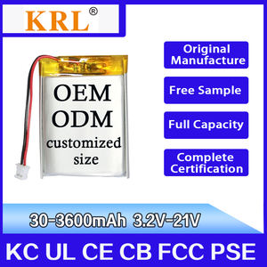 Factory Direct 302035 3,7 V 180mAh Batterie Lithium-Ionen für tragbare Unterhaltung elektronik, CE/UL-Zertifikate - Product Image 2