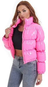 Chaqueta Corta Acolchada Personalizada de la Mejor Calidad, Abrigo Brillante de Invierno para Mujer, Chaqueta Corta Acolchada Informal de Moda Urbana al por Mayor - Product Image 5