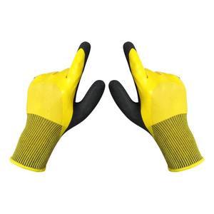 Polyester Black Yarn <b>Latex</b> Crinkle Coated Safety CE Standards Fun Garden Gloves Working Safety Gloves - Product Image 6