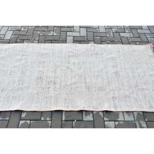 พรมวินเทจตุรกี ขนาด 3.1x7 ฟุต (94x214 ซม.) พรมขนสัตว์สีขาวคิลิม - Product Image 3
