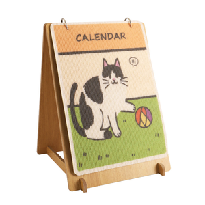 Rascador para Gatos Plegable Moderno con Diseño de Calendario, de Madera y Tela de Algodón, Ecológico y Reutilizable, para Uso en Interiores - Product Image 1