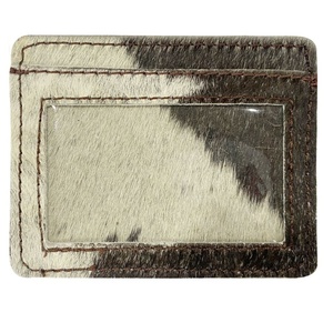 Nouveau portefeuille de cartes de mode bohème vintage du fabricant et fournisseur indien Top cheveux tricolores sur peau de vache deux sangles - Product Image 2