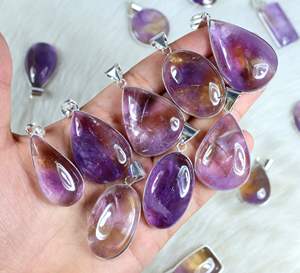 เครื่องประดับจี้เงิน ametrine ธรรมชาติจี้ขายส่งจี้หนามเตยสร้อยคอผู้หญิงคริสตัล Ametrine เครื่องประดับ - Product Image 1