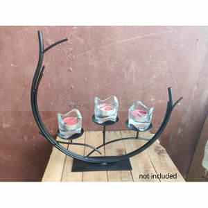 Candelabro de Metal de 3 brazos Vintage para decoración de mesa de hogar y boda Soporte de 3 mechas para el Día de San Valentín - Product Image 5