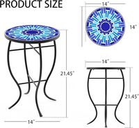 Table en mosaïque ronde artisanale écologique, carreaux de céramique, design traditionnel, multifonctionnelle pour la décoration intérieure du salon